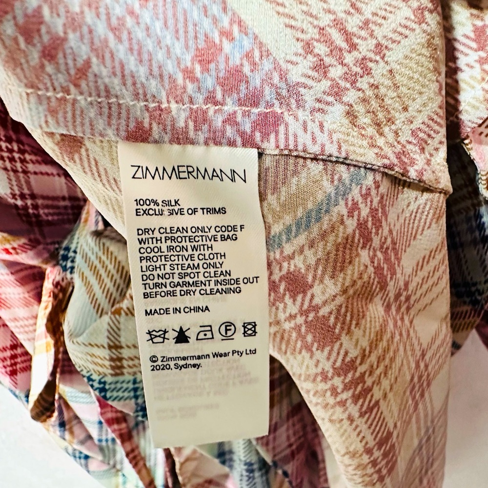 Zimmermann Print 100% Silk Romper Size 8 - Picture 7 of 7